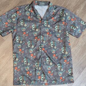 Men's Marvel Guardians Of The Galaxy Button Up Shirt Size L